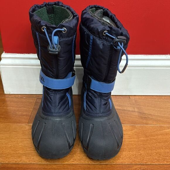 Sorel Flurry Snow Boots Youths Dark & Light Blue Grill Heatwave Shoes size 6 - Picture 3 of 10